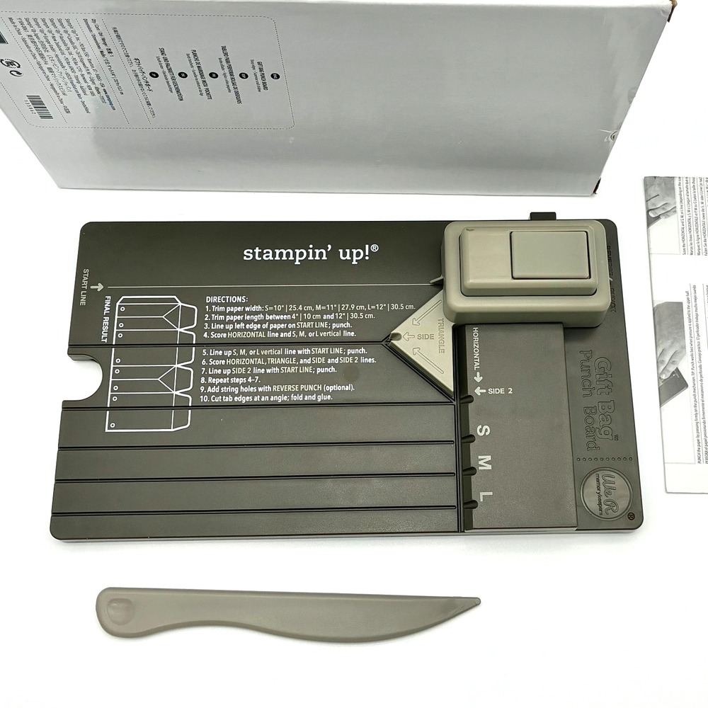 Stampin Up Gift Box and Bag Punch Board Set of 2 Paper Craft Scoring Tool - Picture 7 of 11